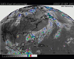 GOES IR satellite map animation loop for Fall 2m Sprint 2013 (2000z-0600z)